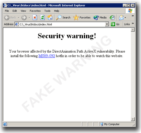 図5：警告画面を装ったWebページ