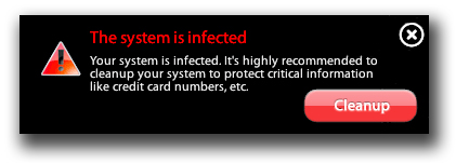 図4：不正プログラムへの感染を警告する画面