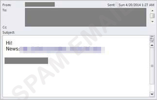 図2：AOL Mail を不正利用したスパムメールの例
