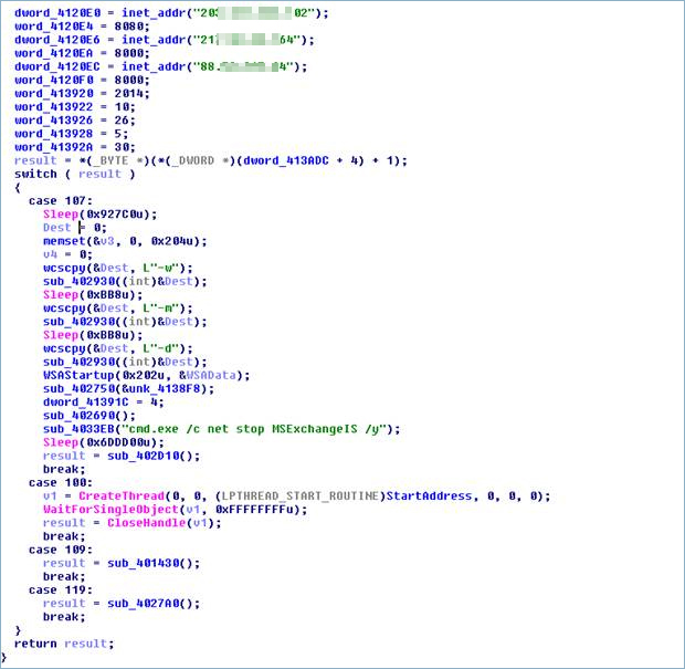 図7：「BKDR_WIPALL.B」（igfxtrayex.exe）の主な不正活動のコード