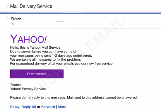 図5：認証情報を狙う Yahoo のフィッシングメール