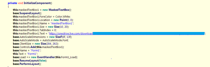 図4：ペイロードをダウンロードするWebサイトを示す「lscm.exe」のコードスニペット