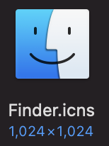 図3：Finderを偽装した偽アイコン（macOS 10.15以前の場合）
