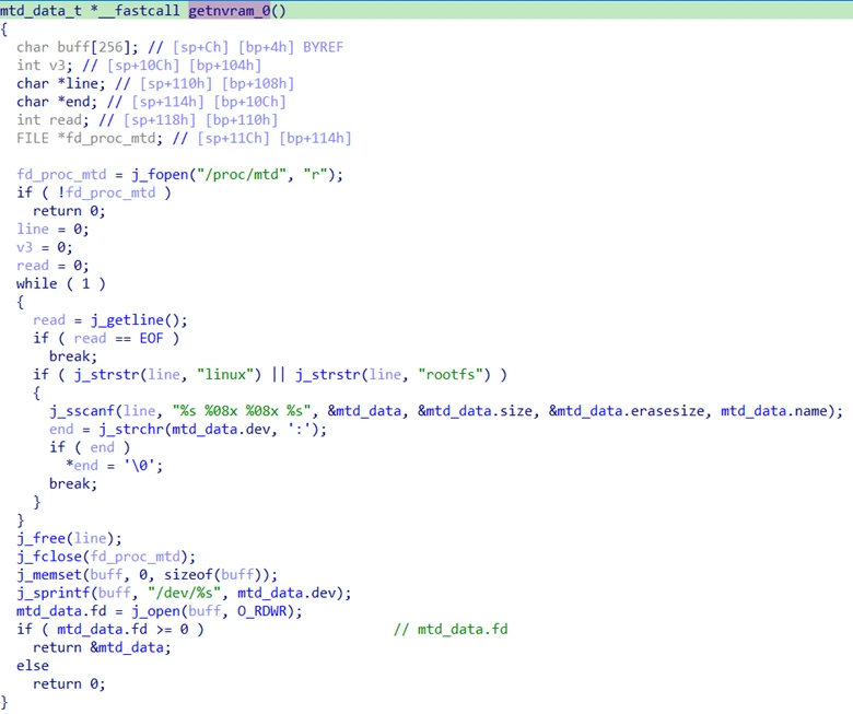 文字列「linux」と「rootfs」を見つけ出すためのモジュールコード